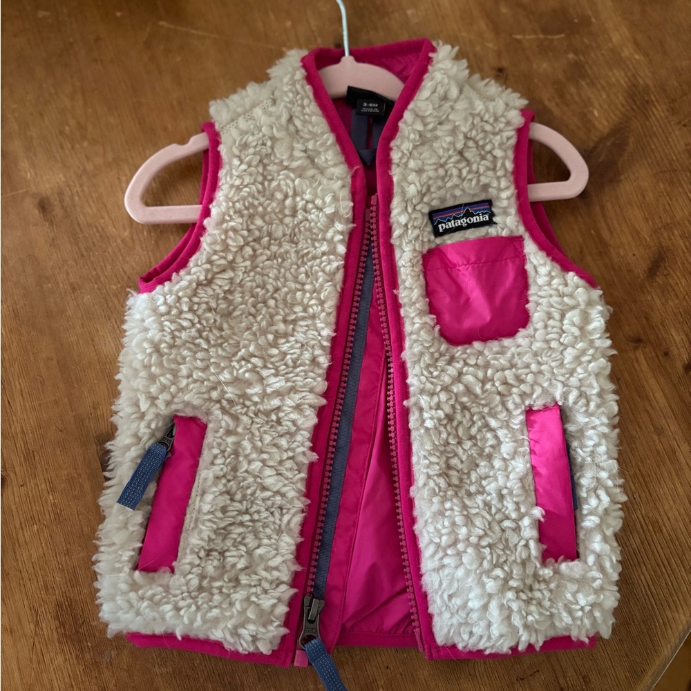 Patagonia Fleece Vest with Pink Accents